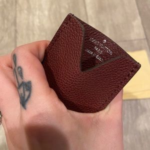 Auth Louis Vuitton rare burgundy taurillon card holder and dust bag